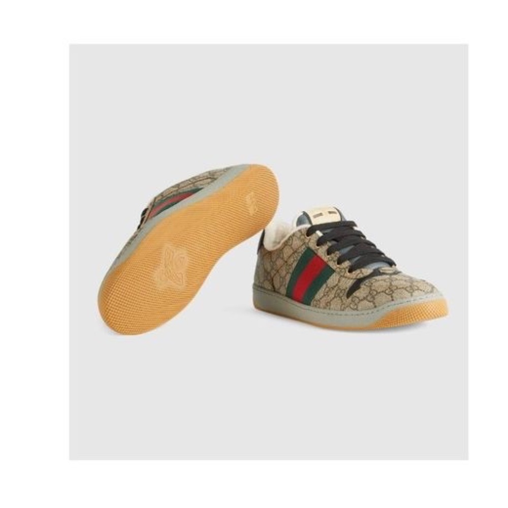 GUCCI Men's Screener Sneaker GG Monogram Beige Ebony Size 9.5 (US) NIB 674530 - Picture 3 of 12